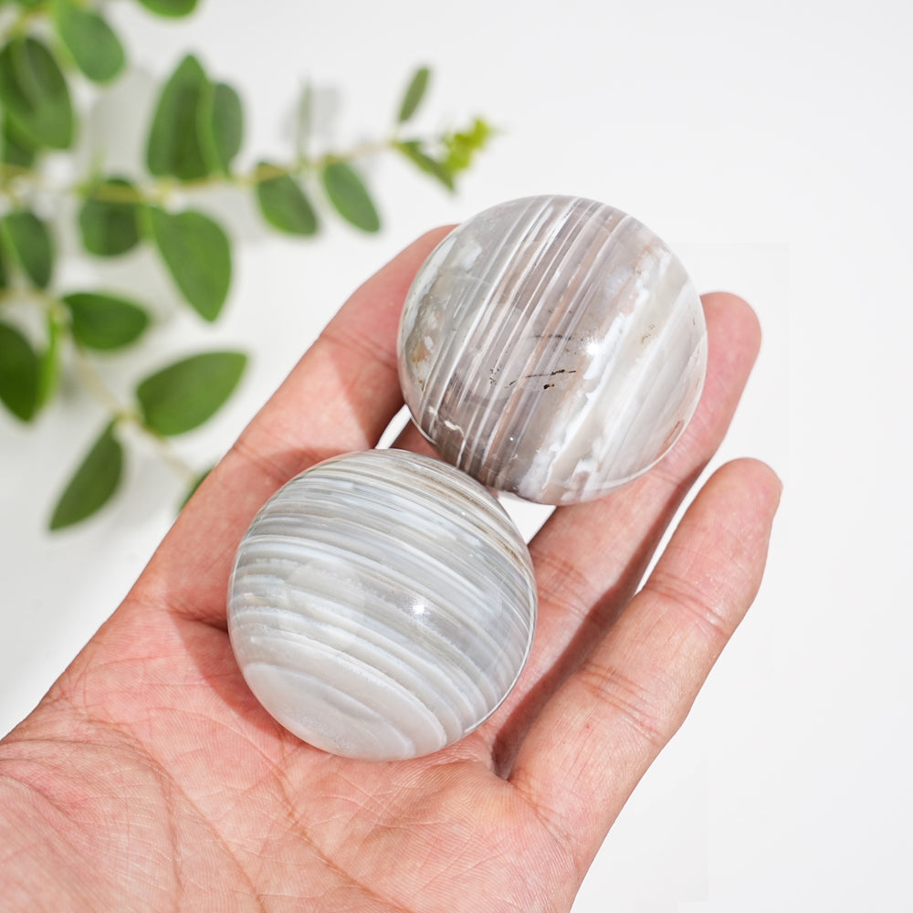 Natural Crystal Banded Agate Sphere
