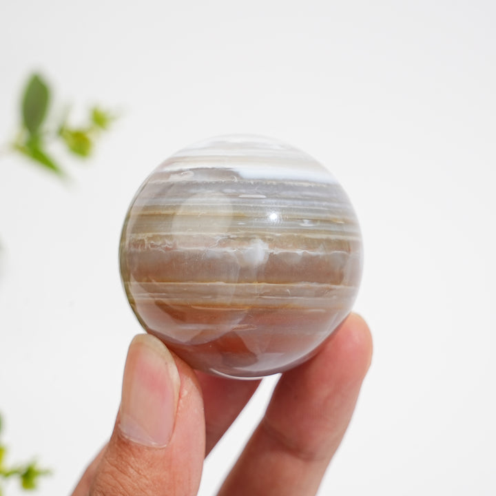 Natural Crystal Banded Agate Sphere