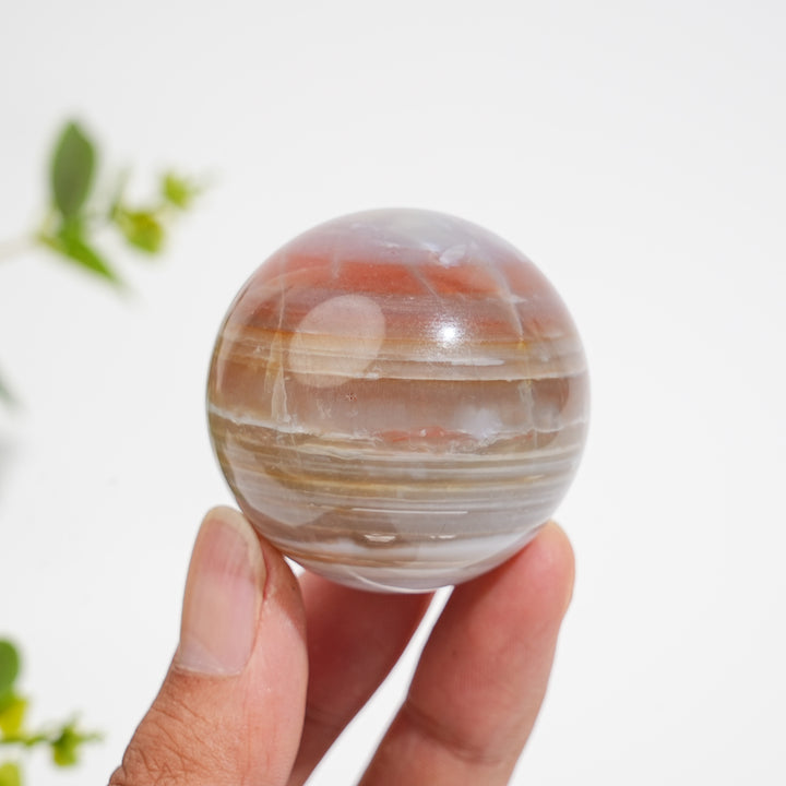 Natural Crystal Banded Agate Sphere