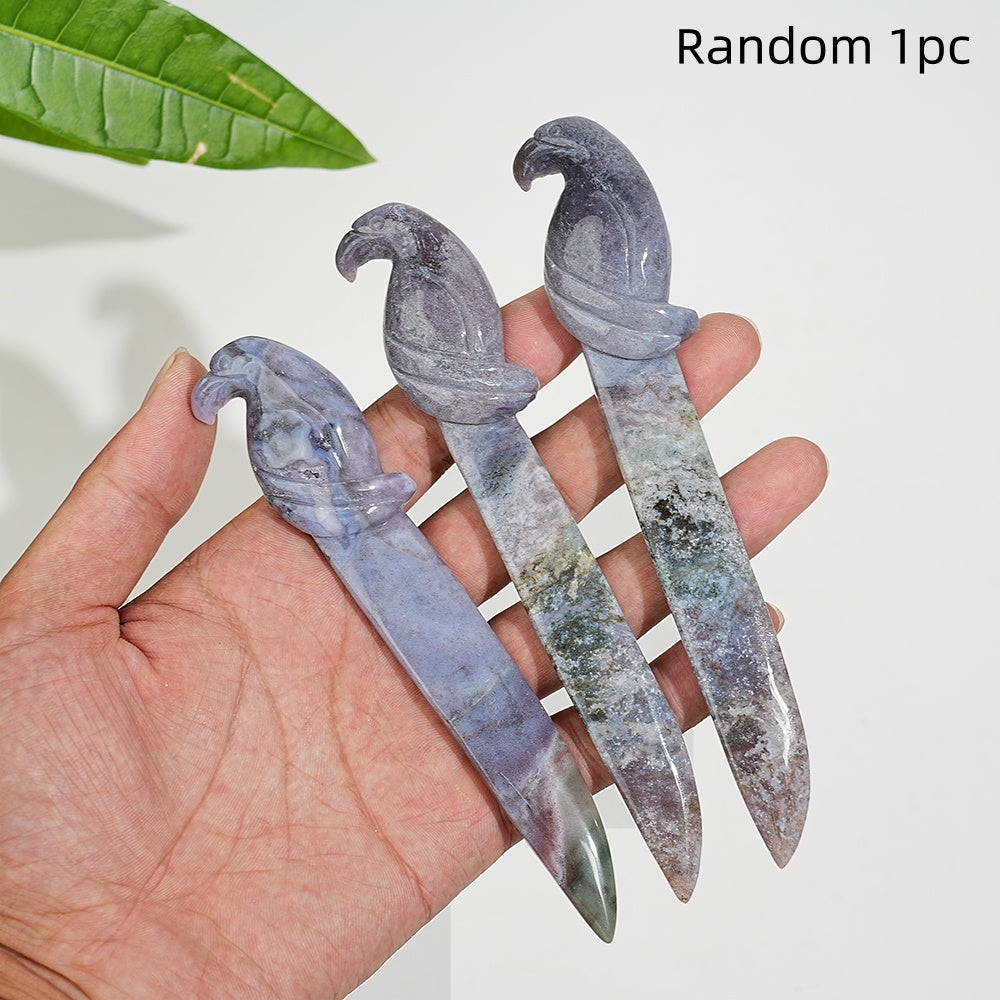 Natural Crystal Parrot Dagger Carving
