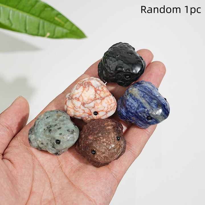 Natural Crystal Tiny Charming Toad Carving