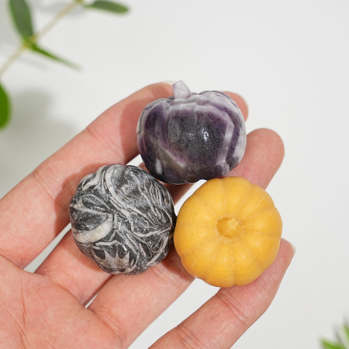 Natural Crystal Carving Small Pumpkin
