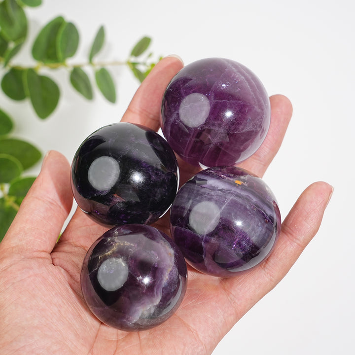 Natural Crystal Purple Fluorite Sphere