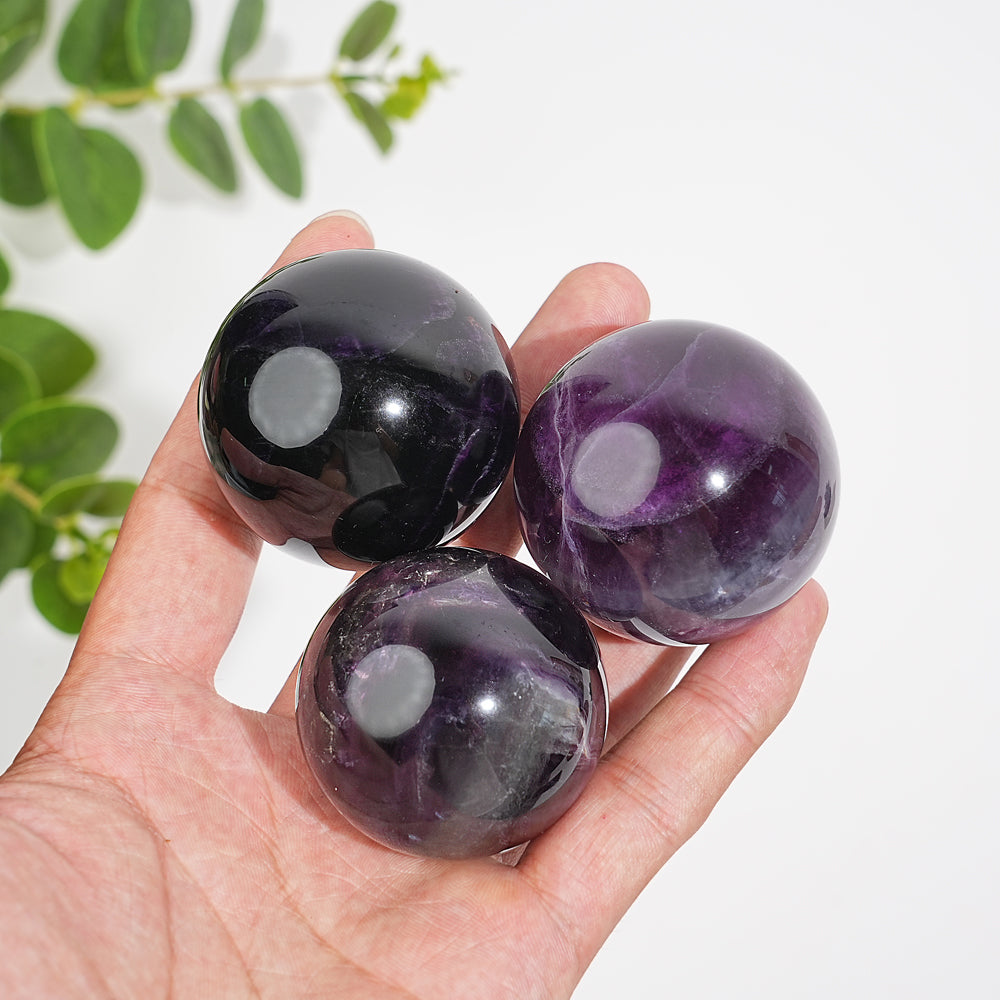 Natural Crystal Purple Fluorite Sphere
