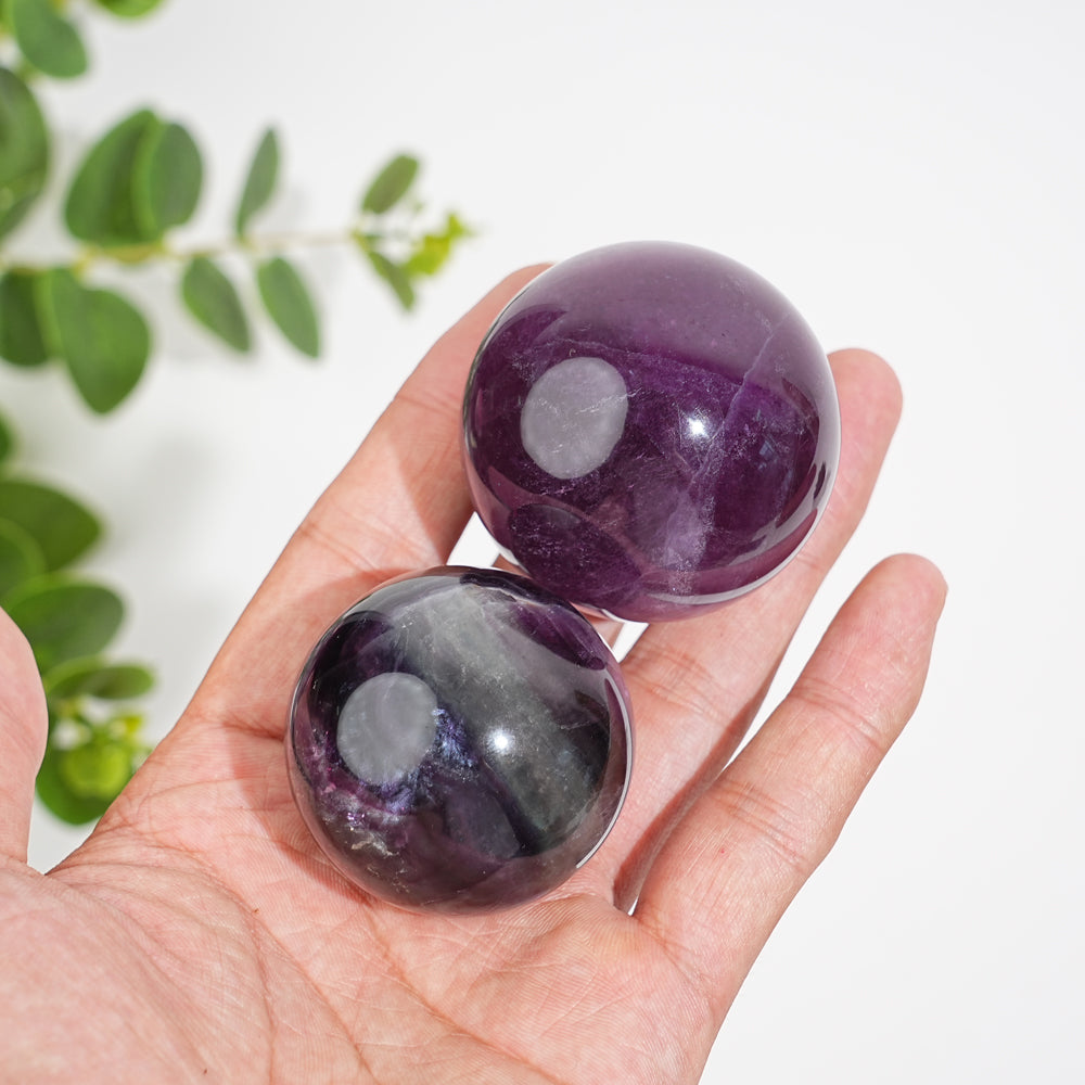 Natural Crystal Purple Fluorite Sphere