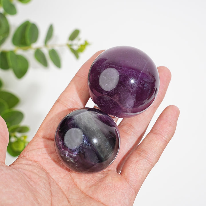Natural Crystal Purple Fluorite Sphere