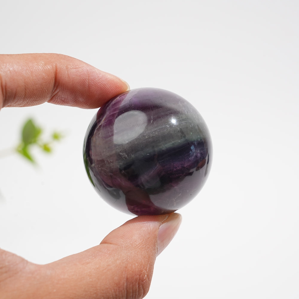 Natural Crystal Purple Fluorite Sphere