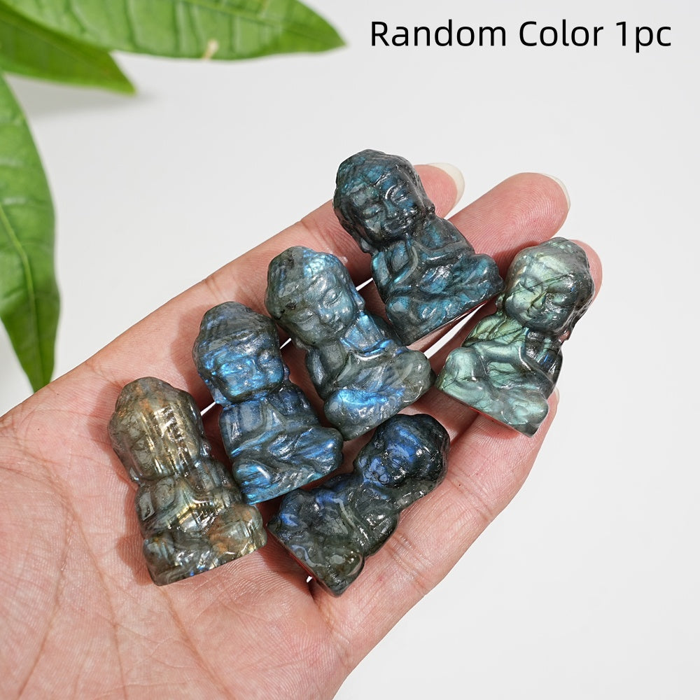 Natural Crystal Labradorite Baby Buddha Carving