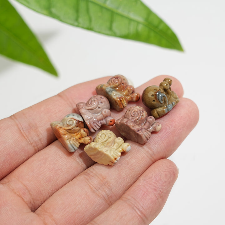 Natural Crystal Mini Alashan Agate Snail Carving