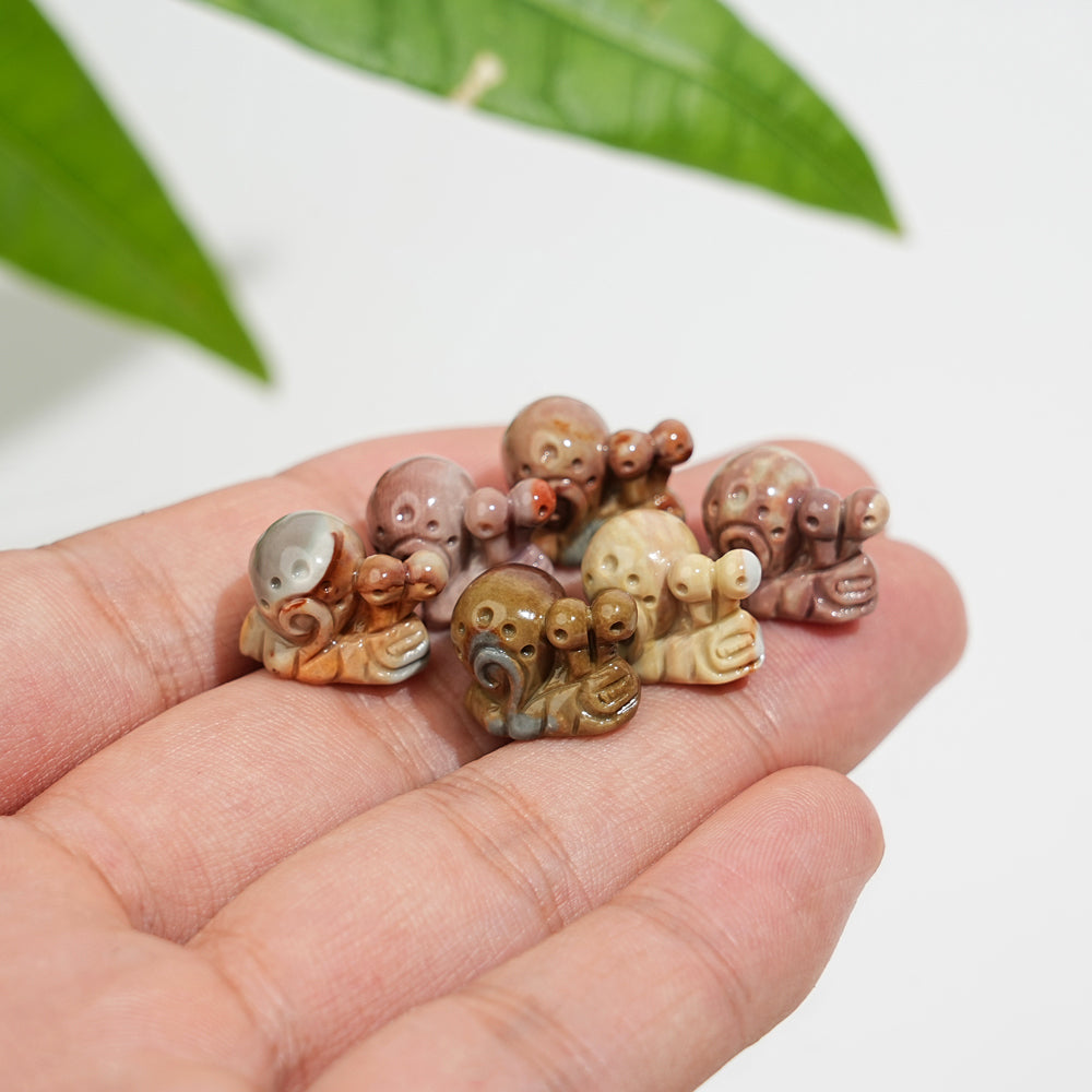 Natural Crystal Mini Alashan Agate Snail Carving