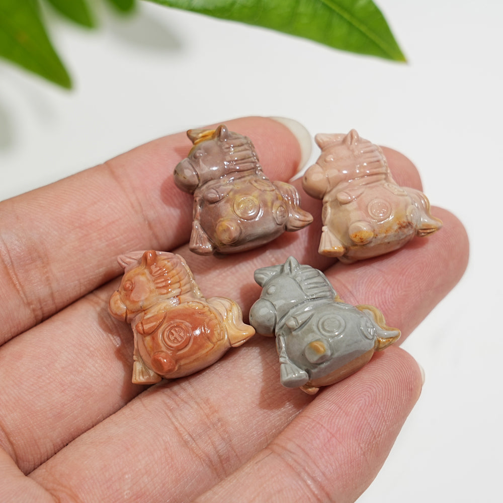 Natural Crystal Mini Alashan Agate Horse