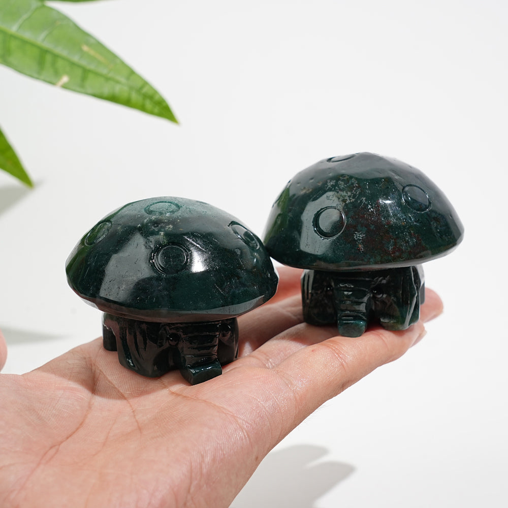 Natural Crystal Mushroom Elephant Carving