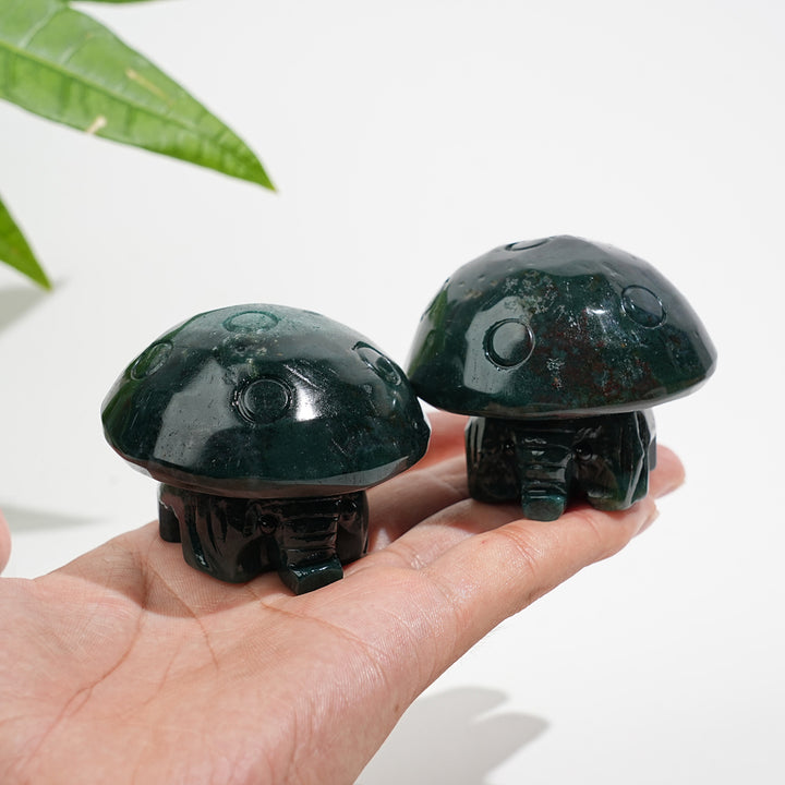 Natural Crystal Mushroom Elephant Carving