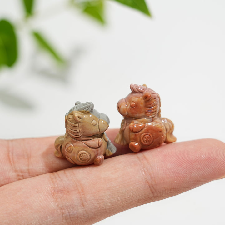 Natural Crystal Mini Alashan Agate Horse