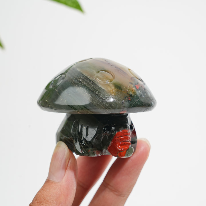 Natural Crystal Mushroom Elephant Carving