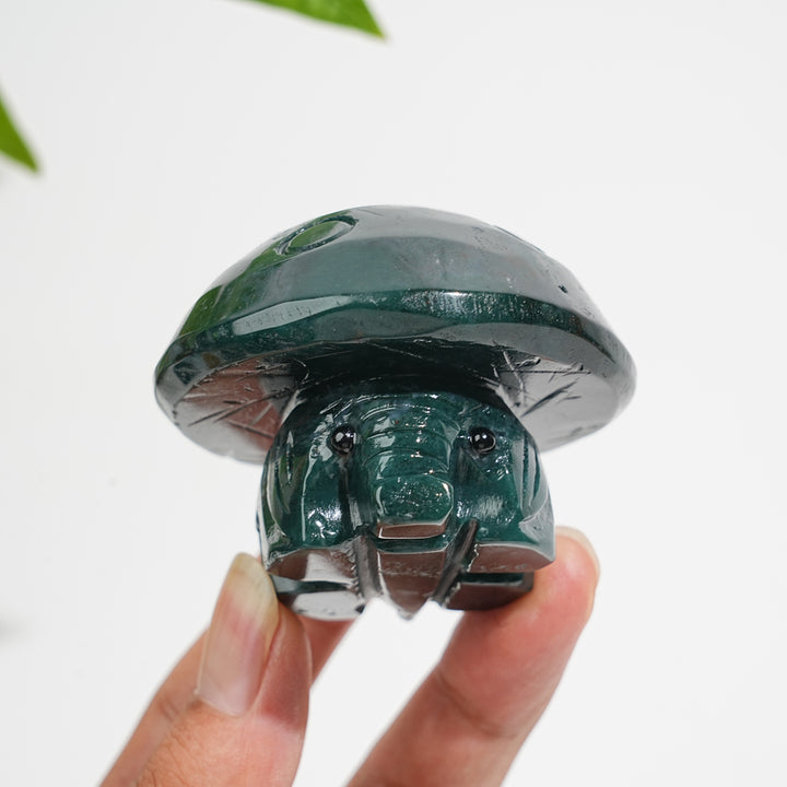Natural Crystal Mushroom Elephant Carving