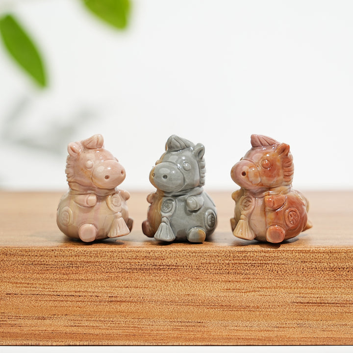 Natural Crystal Mini Alashan Agate Horse