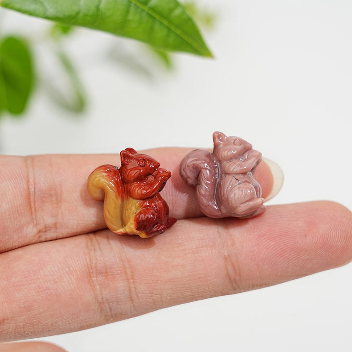 Natural Crystal Squirrel With Ghost Mini Carving