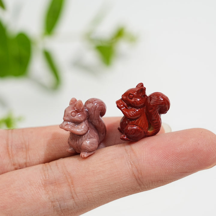 Natural Crystal Squirrel With Ghost Mini Carving