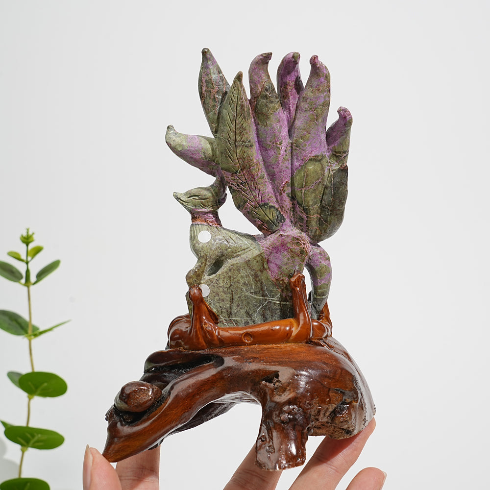 Unique,A Slightly Imperfect Natural Crystal Atlantisite Nine Tailed Fox