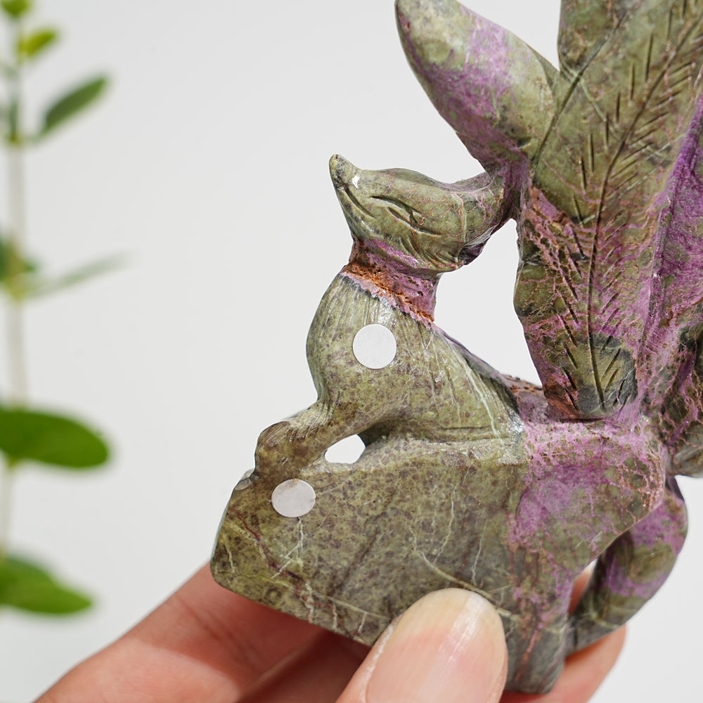 Unique,A Slightly Imperfect Natural Crystal Atlantisite Nine Tailed Fox