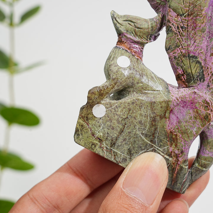 Unique,A Slightly Imperfect Natural Crystal Atlantisite Nine Tailed Fox