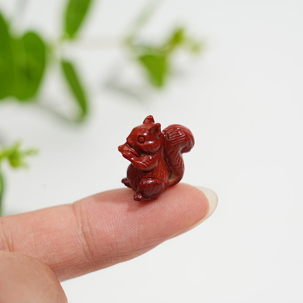 Natural Crystal Squirrel With Ghost Mini Carving