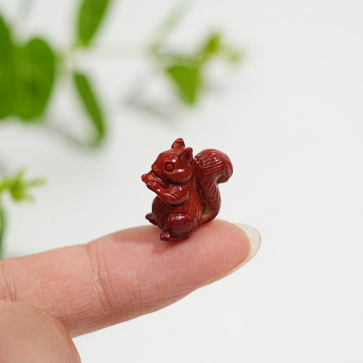 Natural Crystal Squirrel With Ghost Mini Carving