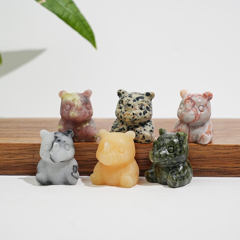 Natural Crystal Mini Rhinoceros Carving