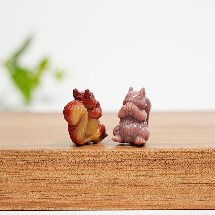 Natural Crystal Squirrel With Ghost Mini Carving