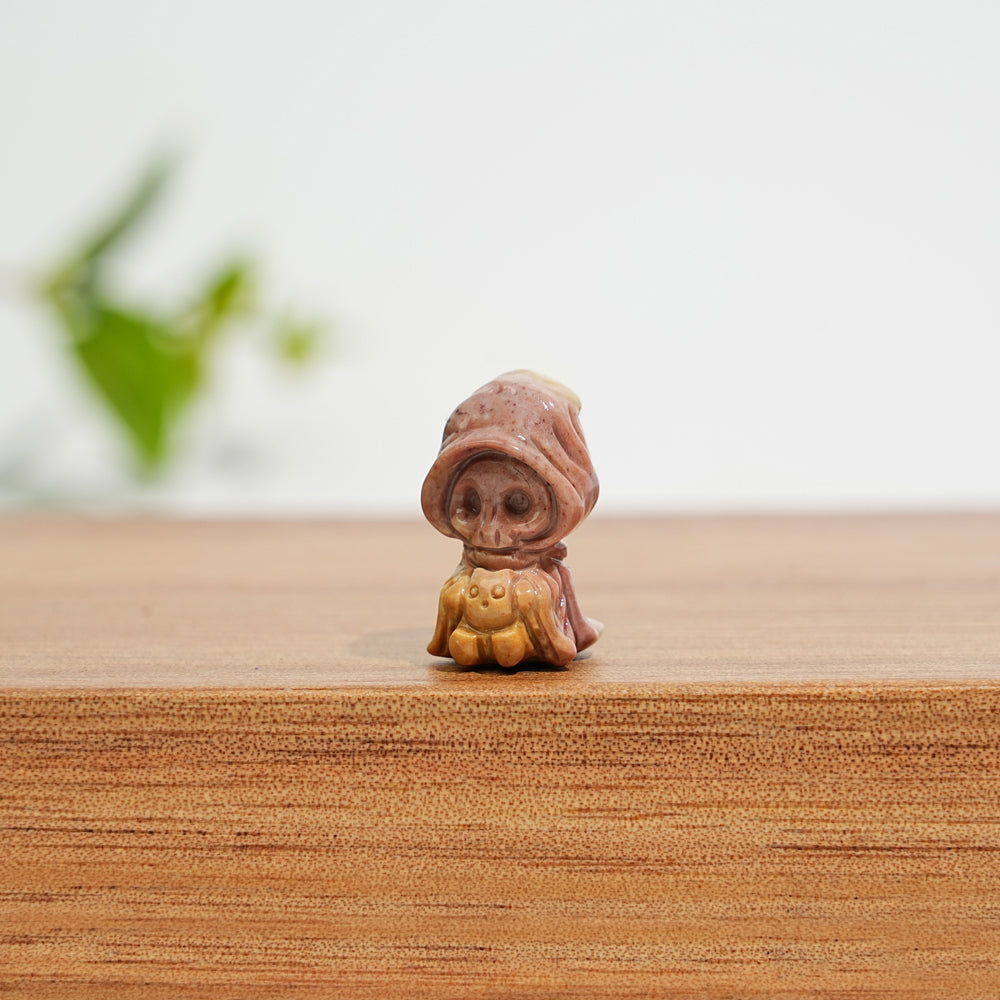 Natural Crystal Squirrel With Ghost Mini Carving