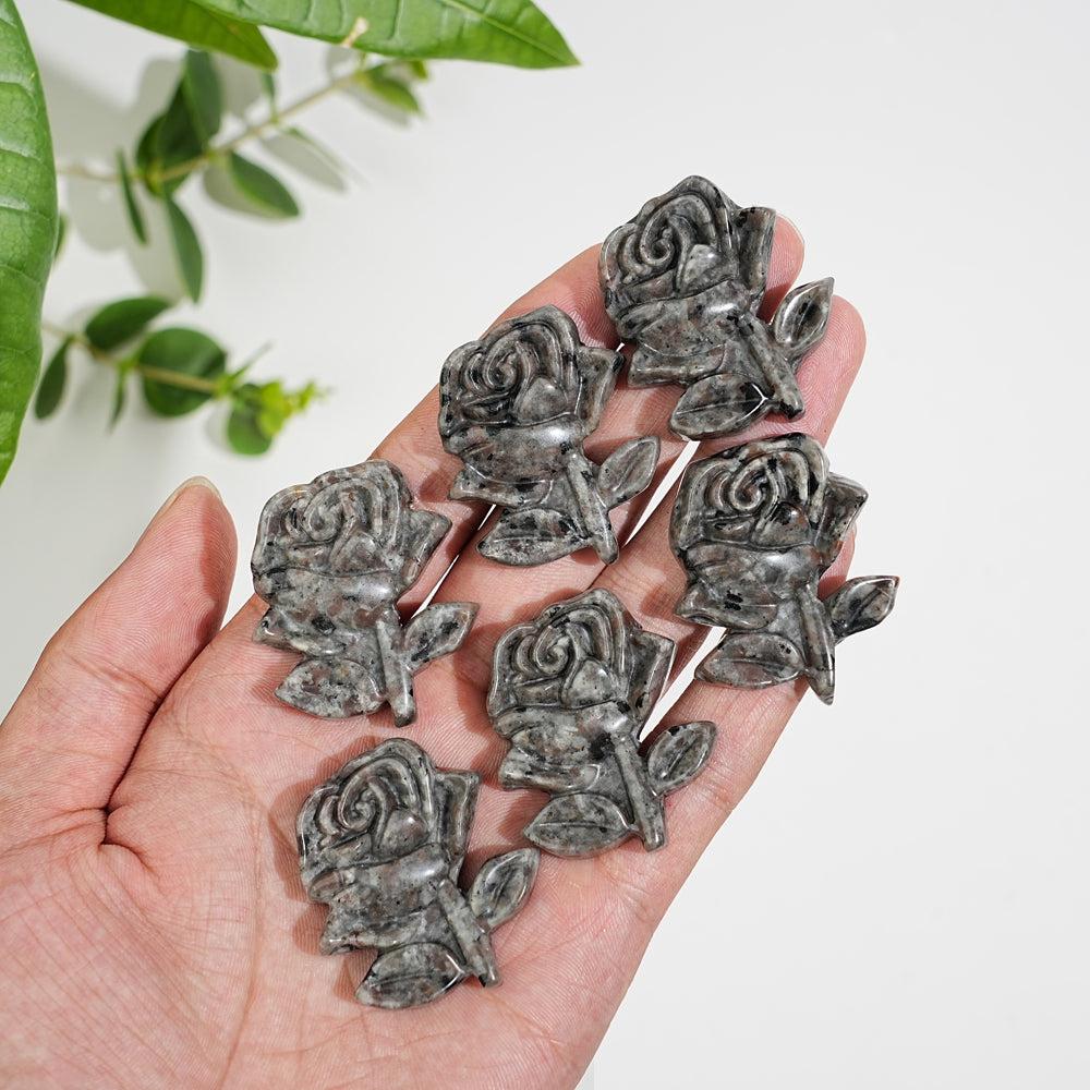 Natural Crystal Yooperlite Rose Carving