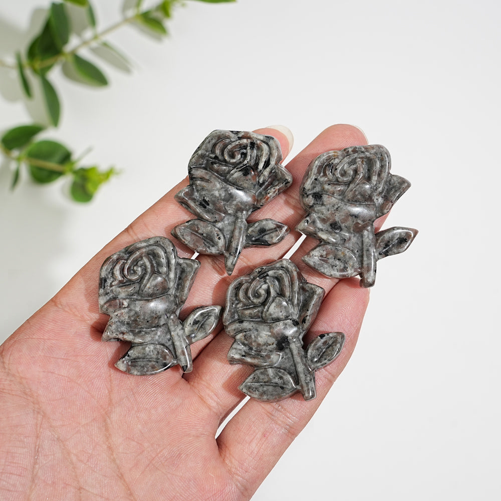 Natural Crystal Yooperlite Rose Carving