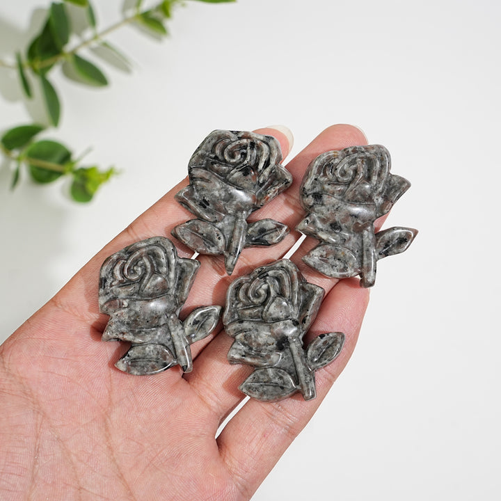Natural Crystal Yooperlite Rose Carving