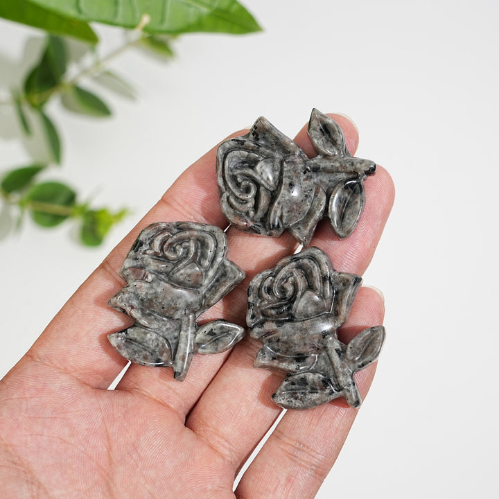 Natural Crystal Yooperlite Rose Carving