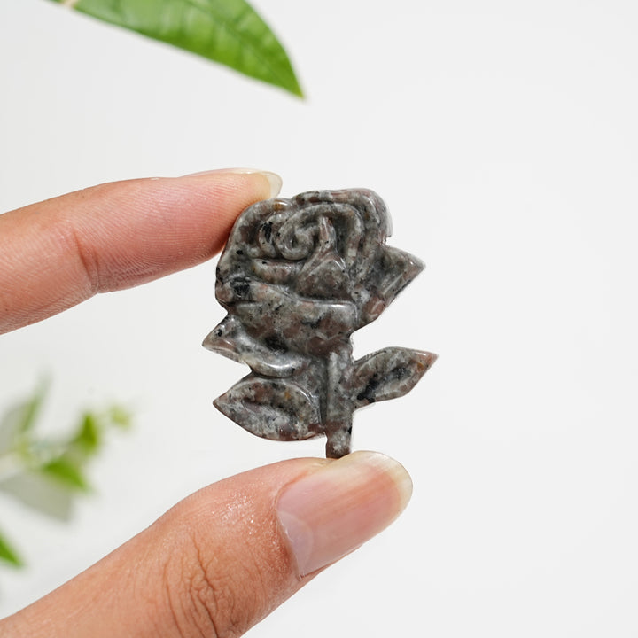 Natural Crystal Yooperlite Rose Carving