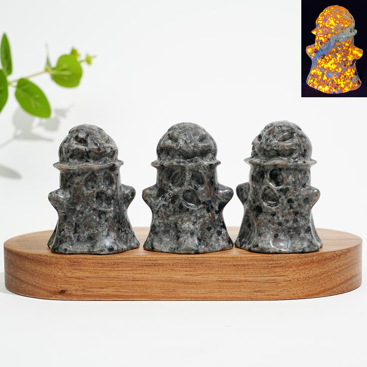 Natural Crystal Cute Pumpkin Ghost Carving