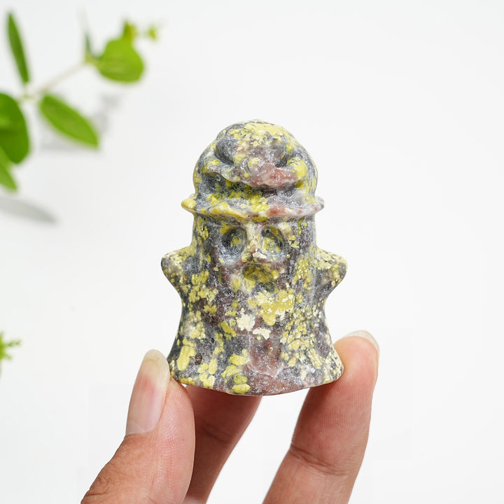 Natural Crystal Cute Pumpkin Ghost Carving