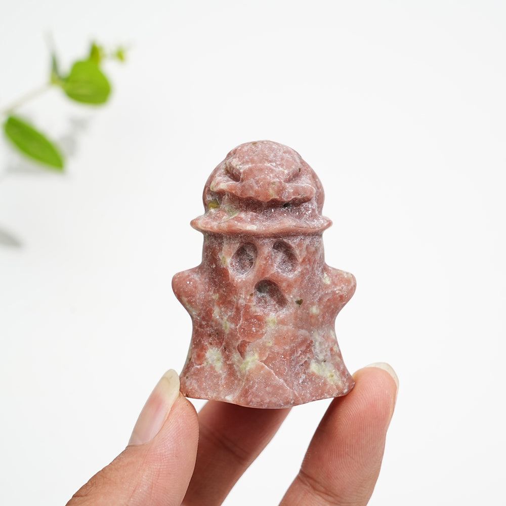 Natural Crystal Cute Pumpkin Ghost Carving
