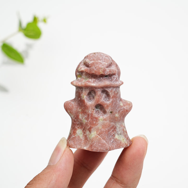 Natural Crystal Cute Pumpkin Ghost Carving
