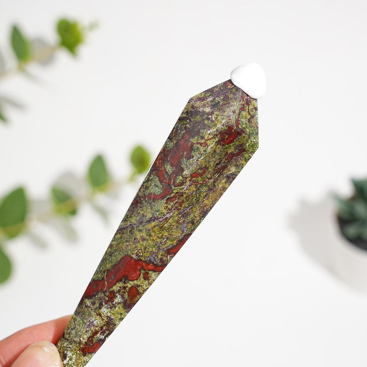 Natural Crystal Dragon Blood Stone Wand