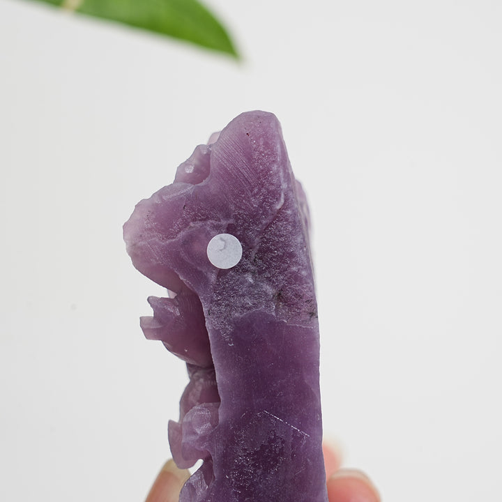 Unique,A Slightly Imperfect Natural Lepidolite Bird And Peony Carving