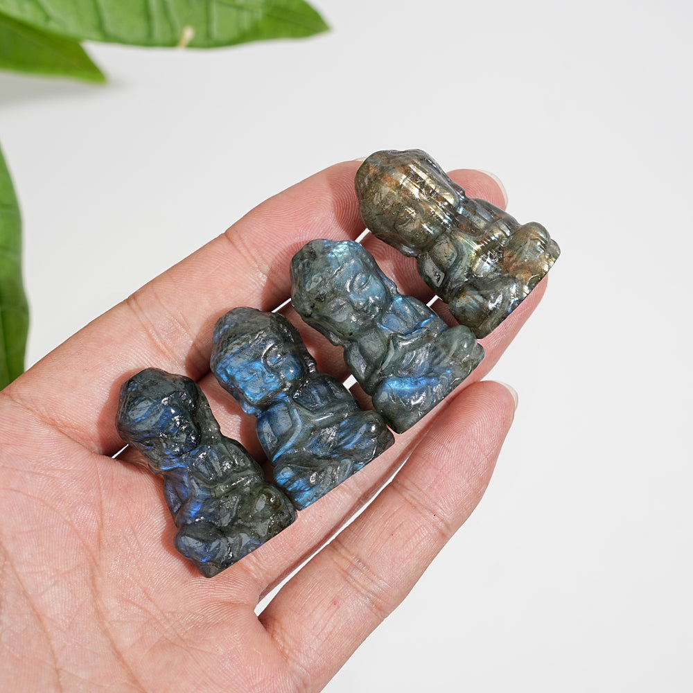 Natural Crystal Labradorite Baby Buddha Carving