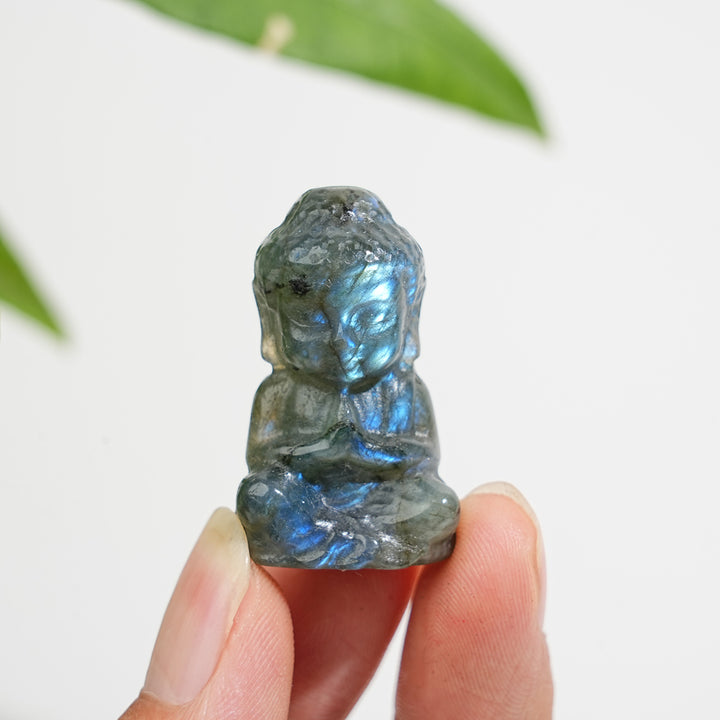 Natural Crystal Labradorite Baby Buddha Carving