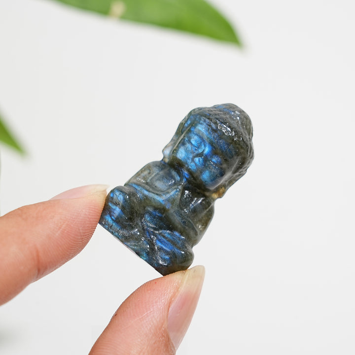Natural Crystal Labradorite Baby Buddha Carving