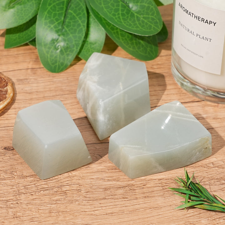 Natural Green Moonstone Freeform