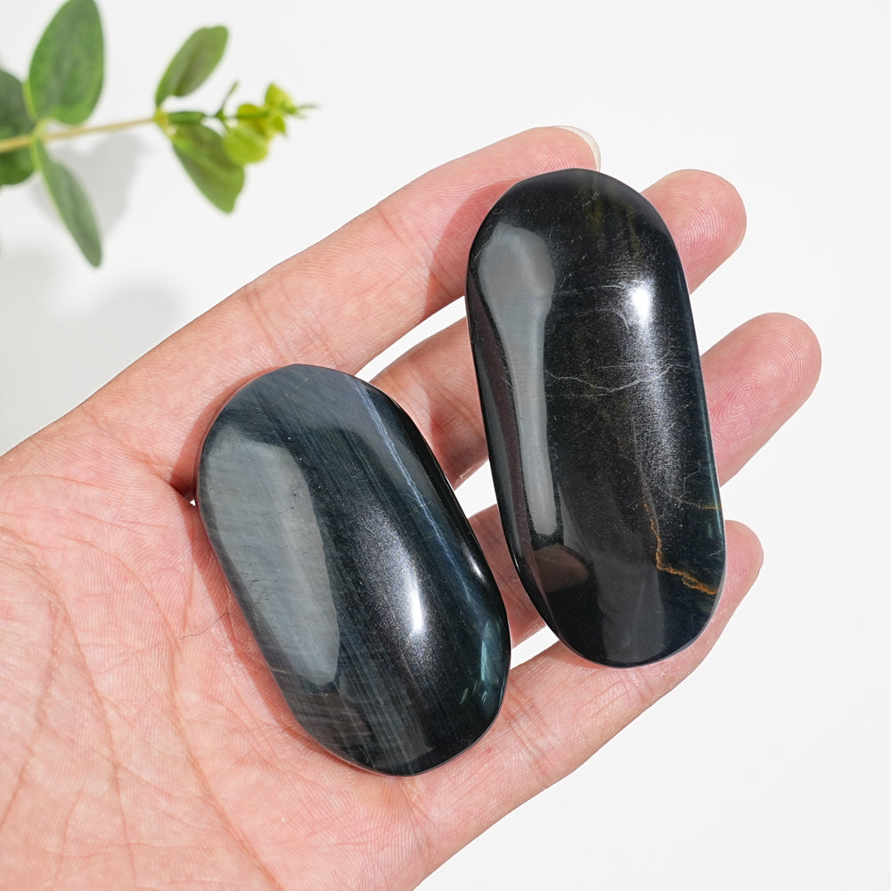 Natural Crystal Confident Blue Tiger Eye Palm Stone