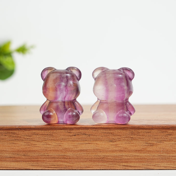 Natural Crystal Fluorite Candy Bear Carving