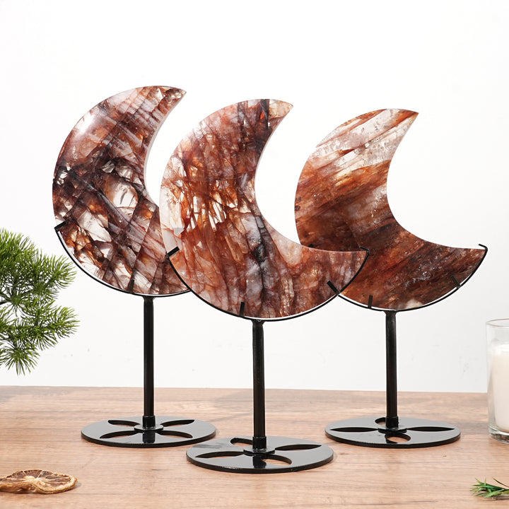 Unique, Natural Fire Quartz Moon