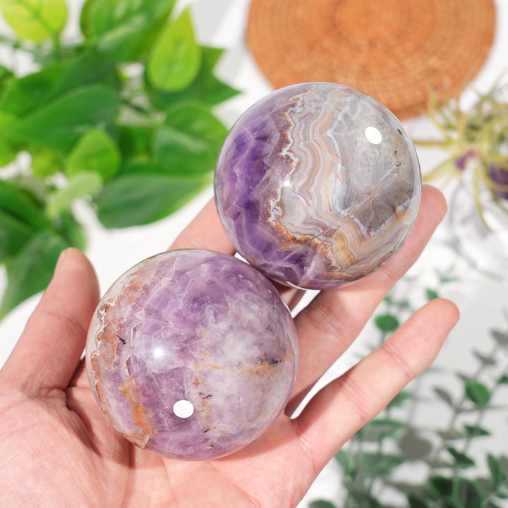 Imperfect,Natural Crystal Amethyst Agate Sphere